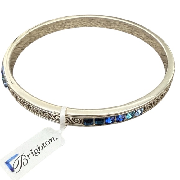 Brighton Silver And Blue Bangle Bracelet, NWT, Womens Brighton Bracelet - Picture 3 of 6